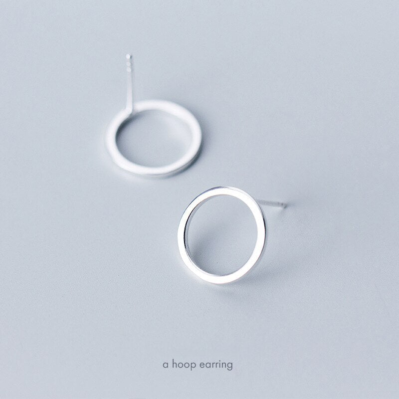 Simple Geometric Round Stud Earring