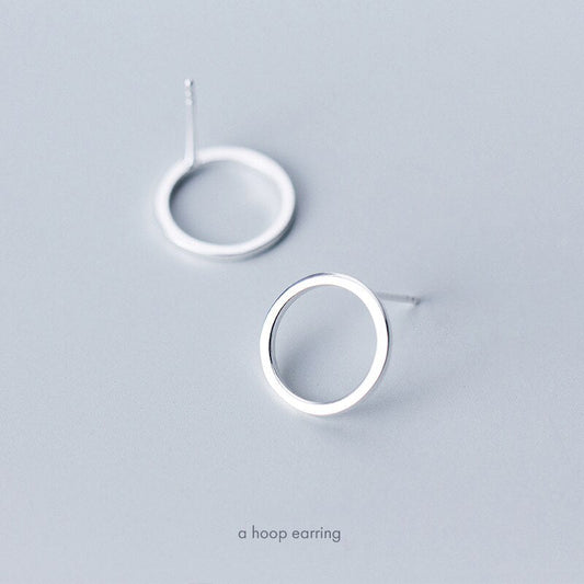Simple Geometric Round Stud Earring