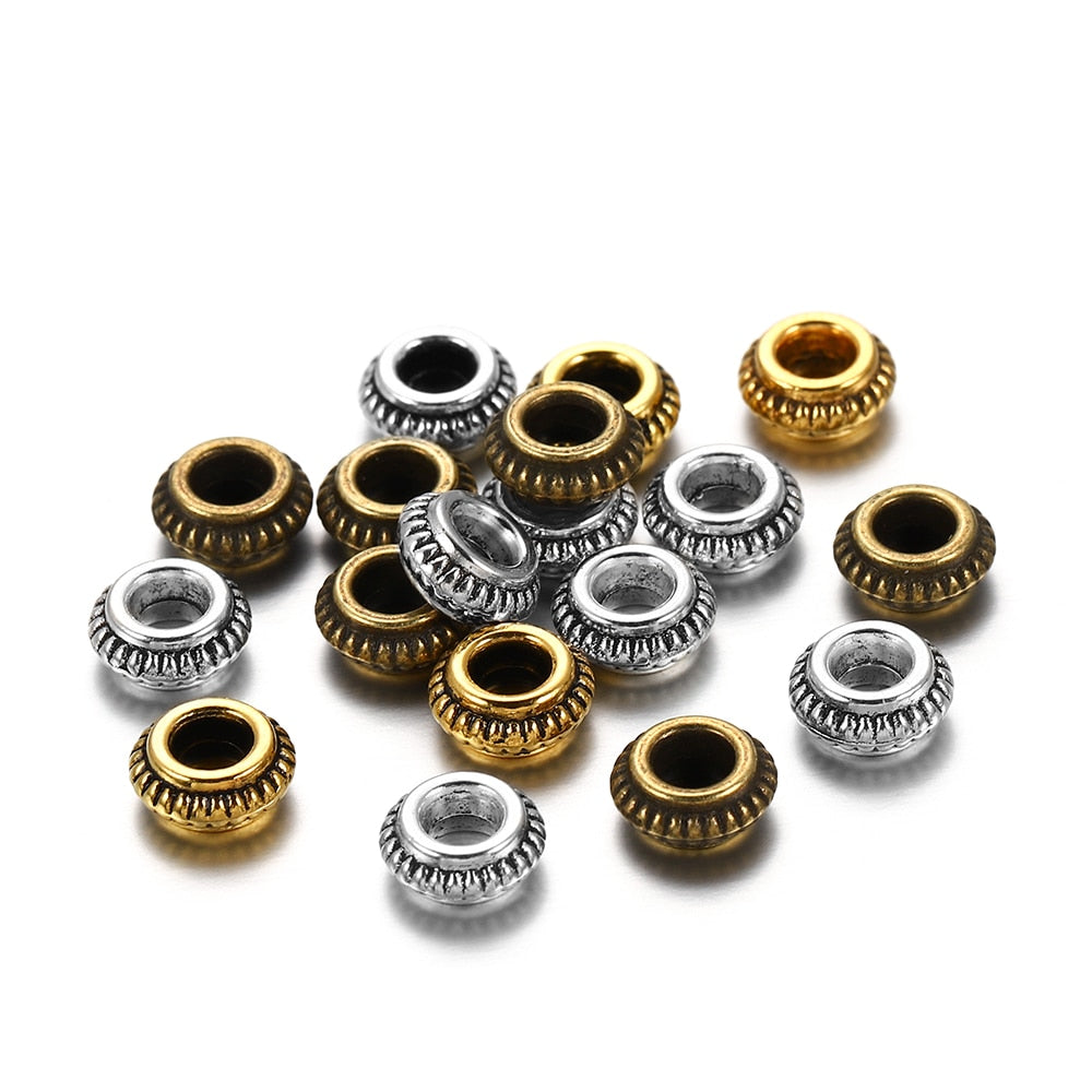 7mm Antique Spacer Beads, 50pcs