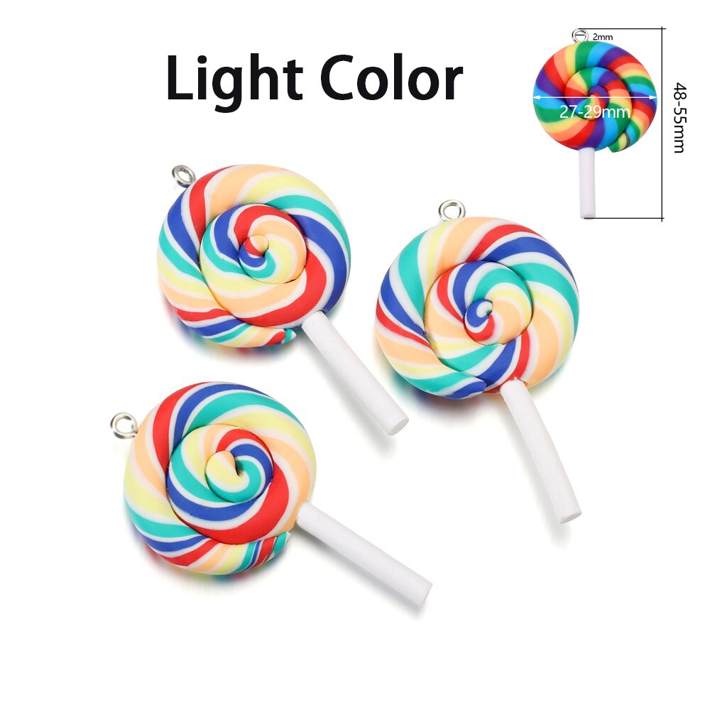Pendentif mignon en argile polymère guimauve couleur bonbon, 10 pièces