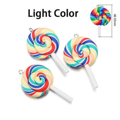 Pendentif mignon en argile polymère guimauve couleur bonbon, 10 pièces