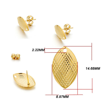 Stainless Steel Geometric Earring Stud Base, 10pcs