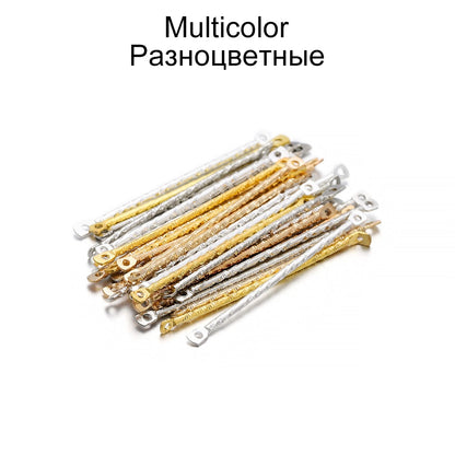 15-40mm Gold Stripe Double Cylinder Bar Earrings, 100Pcs