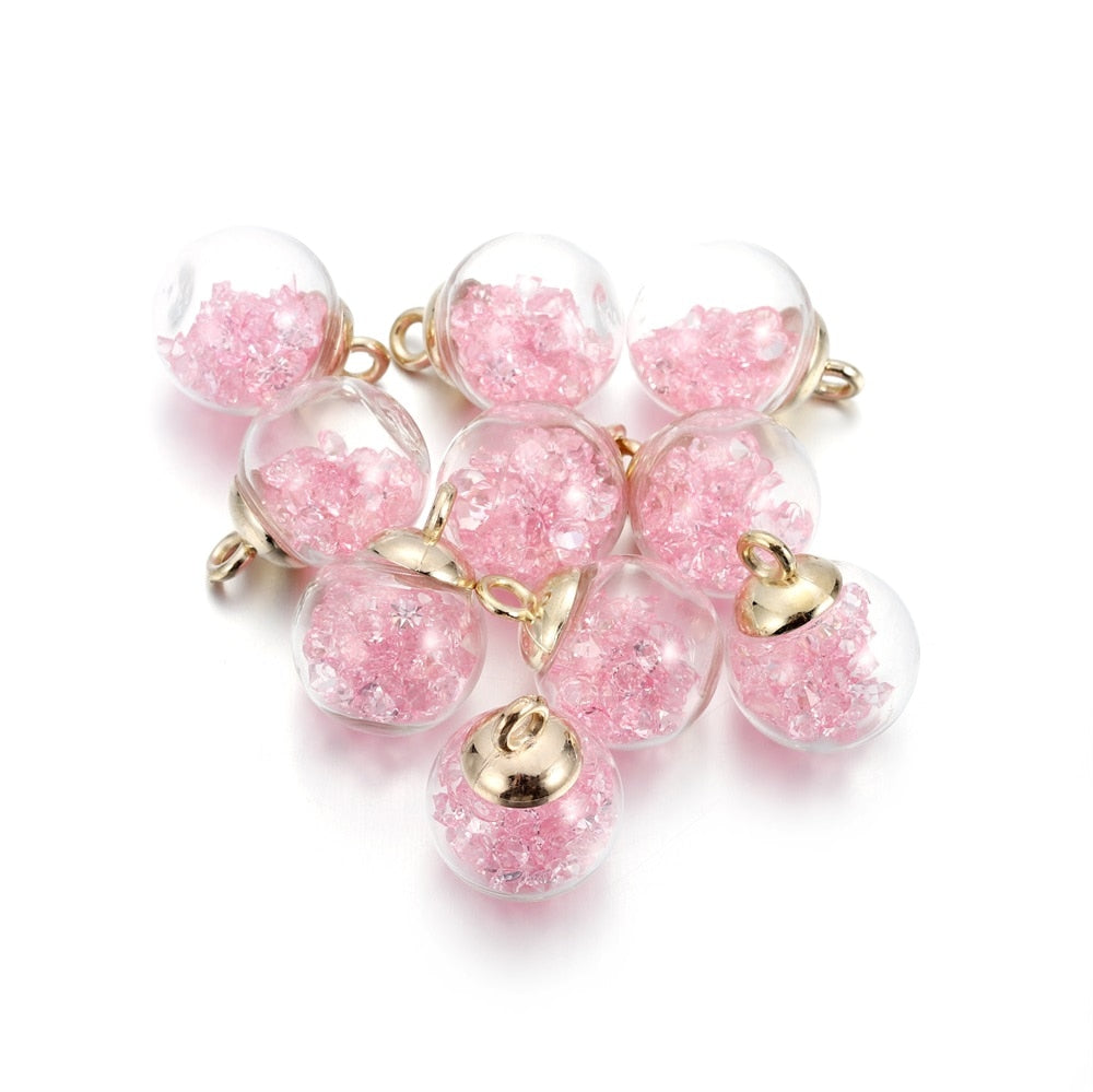10pcs 16mm Transparent Glass Ball Star Beads
