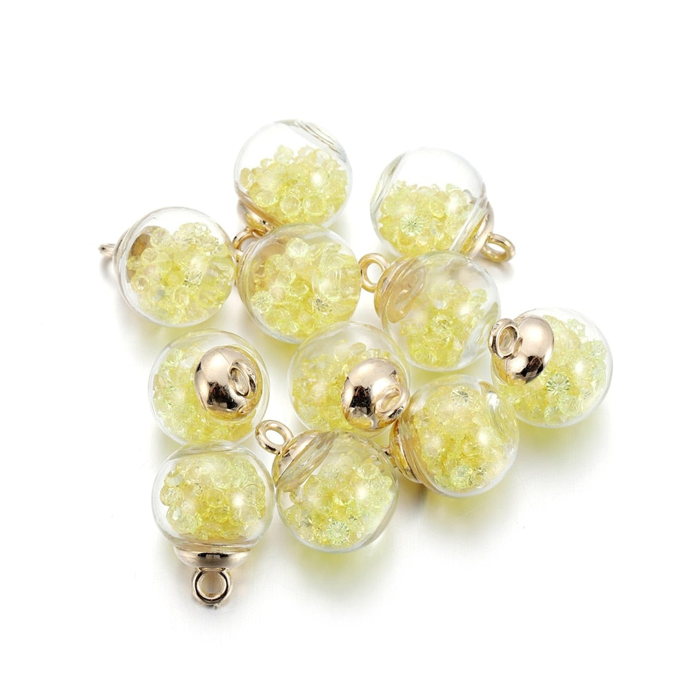 10pcs 16mm Transparent Glass Ball Star Beads