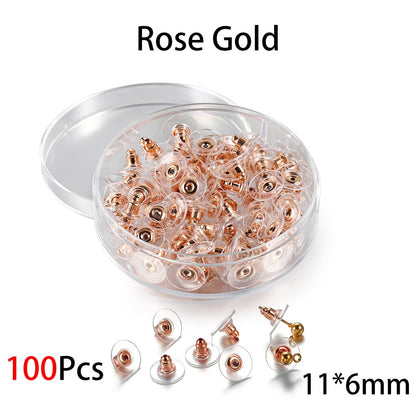 Box Silicone Bullet Earrings Back, 800Pcs