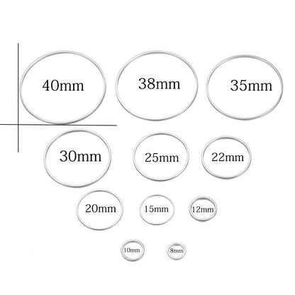 Cerceaux de fils de boucle d'oreille à anneau fermé en laiton de 8 à 40 mm, 20 à 50 pièces