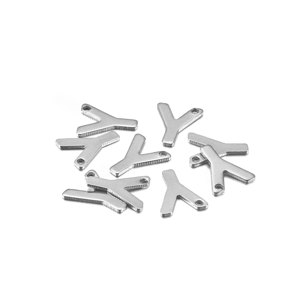 Pendentif lettre alphabet AZ en acier inoxydable, 50 pièces