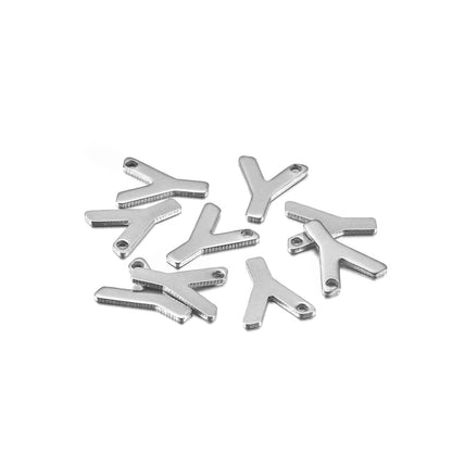 Pendentif lettre alphabet AZ en acier inoxydable, 50 pièces