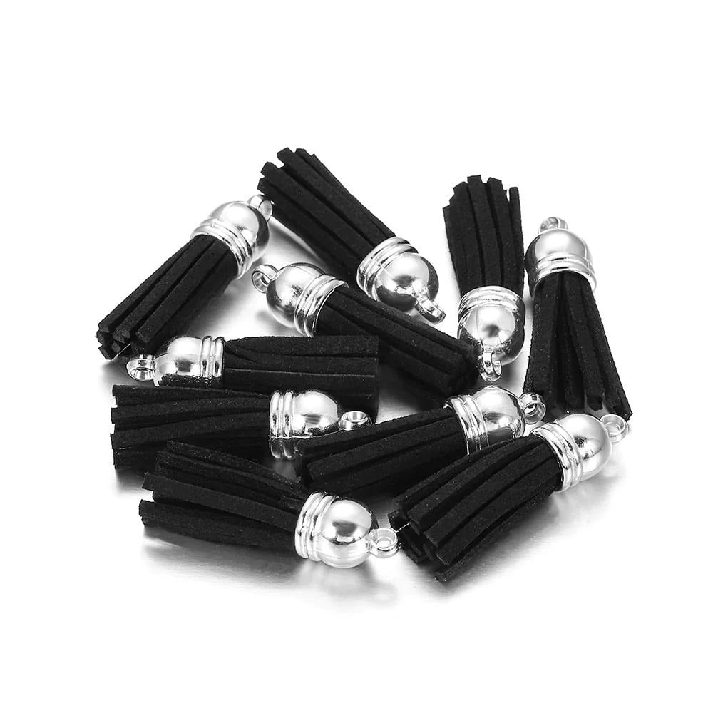 60 pendentifs en cuir vintage avec pampilles de 38 mm.
