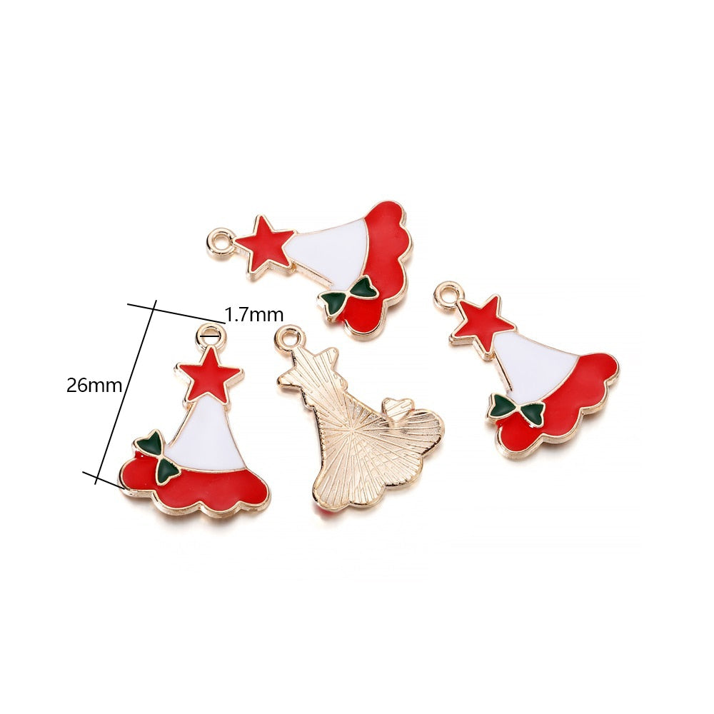 Pendentifs de Noël en métal émaillé, 10-15 pièces