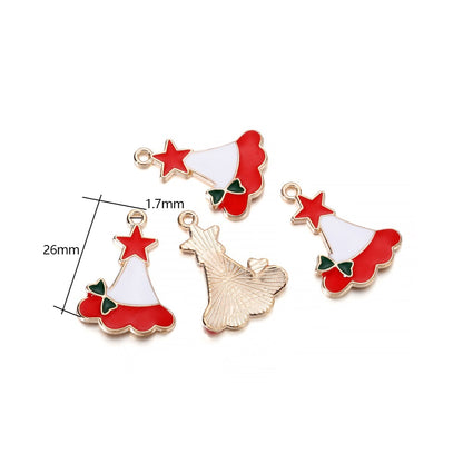 Pendentifs de Noël en métal émaillé, 10-15 pièces