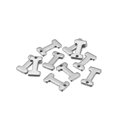 Pendentif lettre alphabet AZ en acier inoxydable, 50 pièces