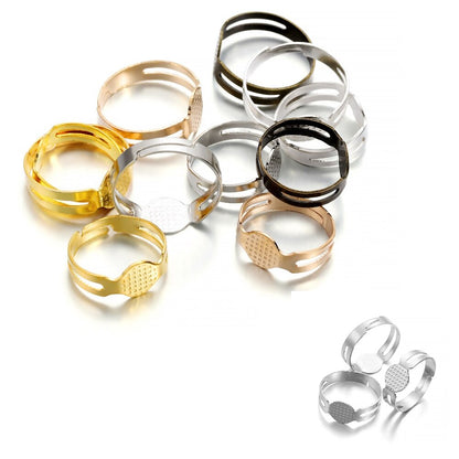 40pcs 7, 8mm Gold Plated Adjustable Rings