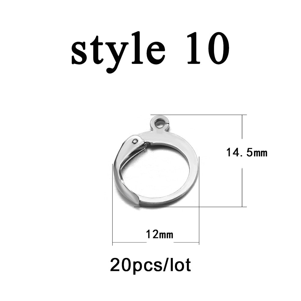 Hypoallergenic Stainless Steel Ear Hooks, 20-50Pcs