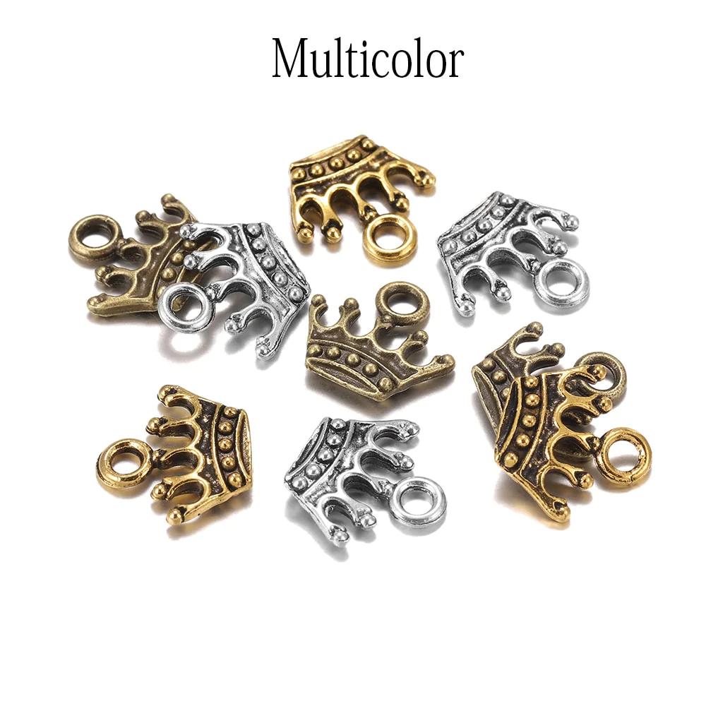 20 pendentifs couronne à breloques tibétaines 13x14mm