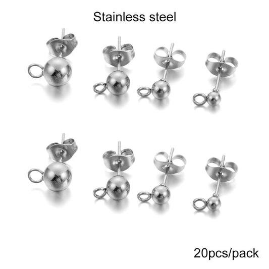 3-6mm Stud Earring Basic Pins, 20-50pcs