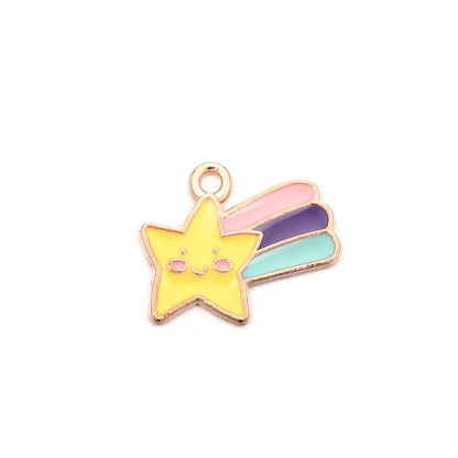 Cute Sun Keychain Cartoon Printing Connectors, 4Pcs