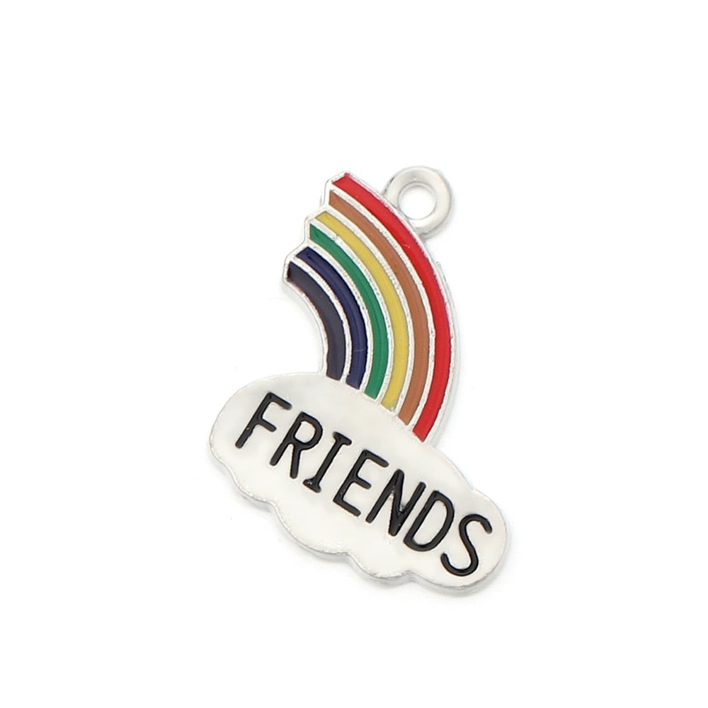 Cute Sun Keychain Cartoon Printing Connectors, 4Pcs