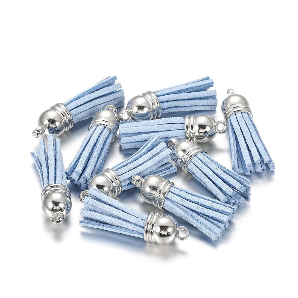 60 pendentifs en cuir vintage avec pampilles de 38 mm.