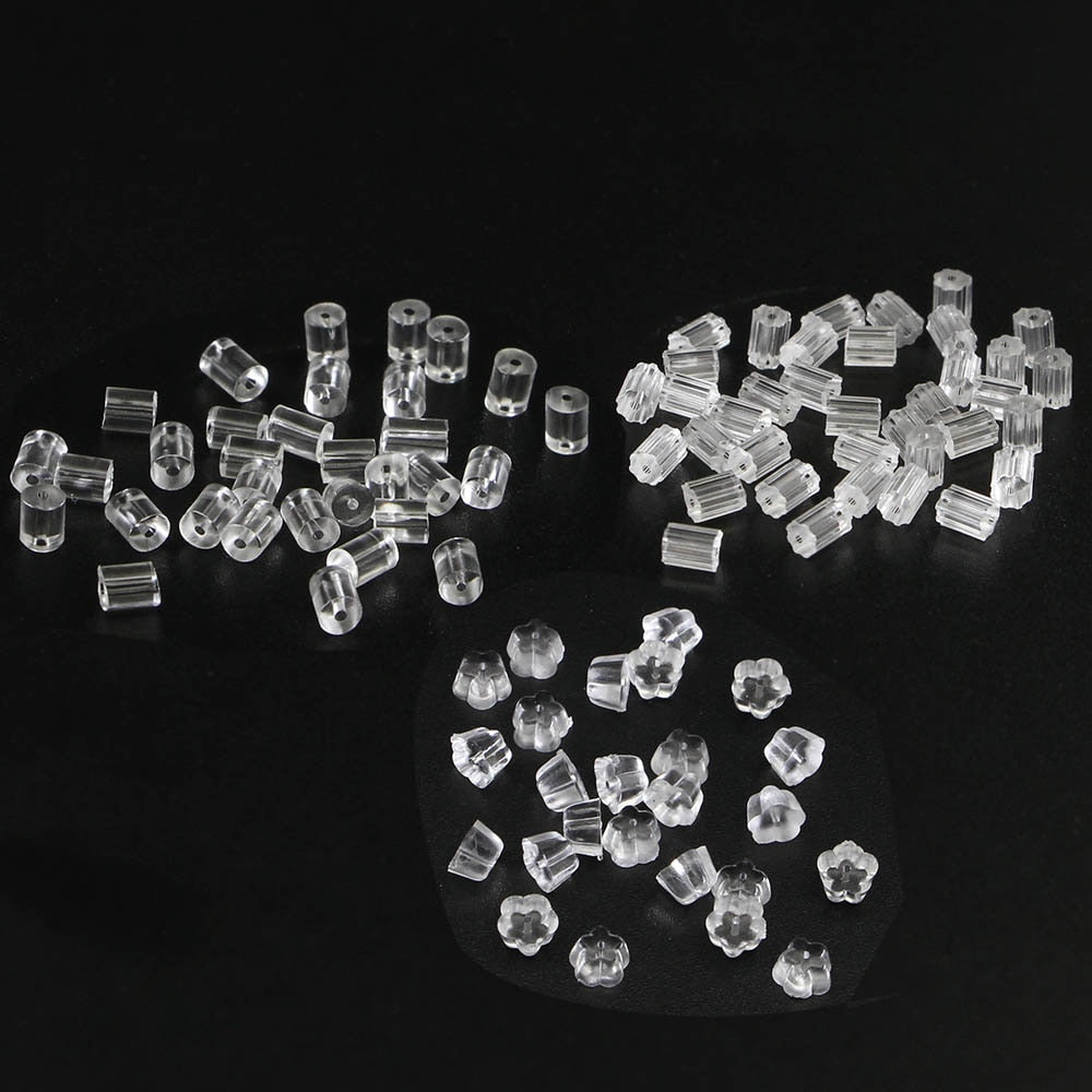 Silicone Rubber Earring Backs, 200Pcs