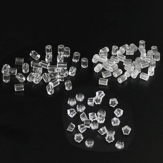 Silicone Rubber Earring Backs, 200Pcs