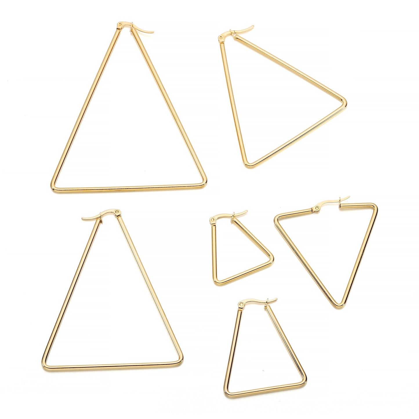 Stainless Steel Hoop Open Earrings Base, 15-50mm