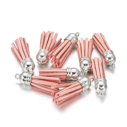 60 pendentifs en cuir vintage avec pampilles de 38 mm.