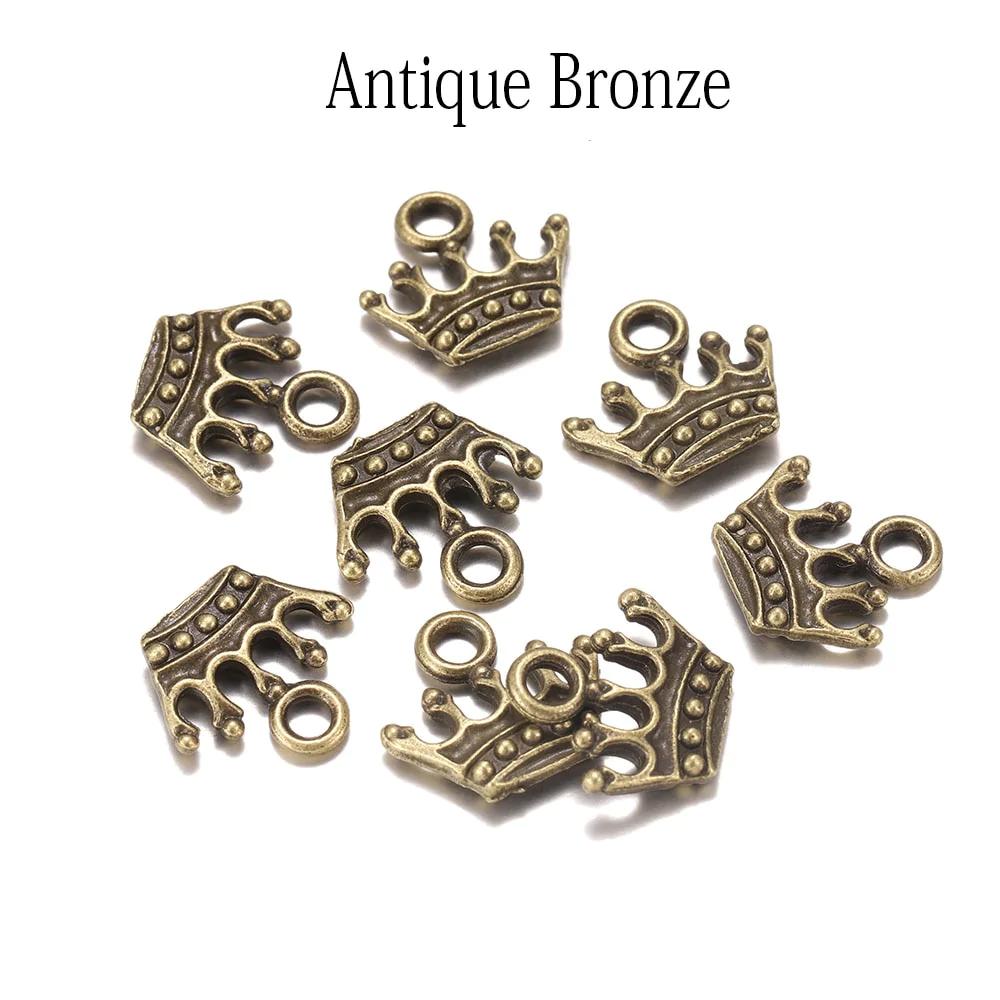 20 pendentifs couronne à breloques tibétaines 13x14mm
