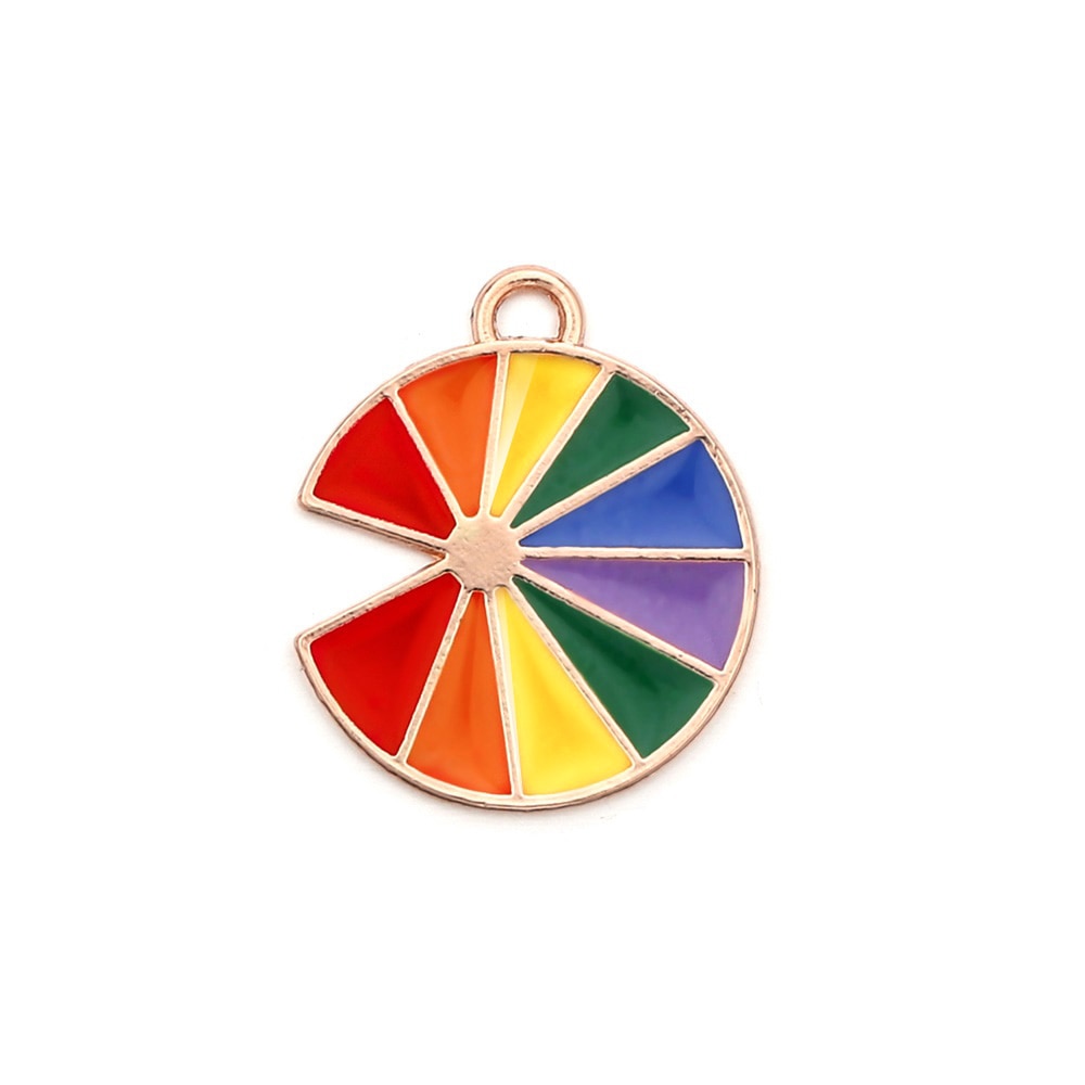 Cute Sun Keychain Cartoon Printing Connectors, 4Pcs