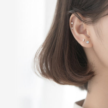 One Set of Five Geometric Stud Earrings