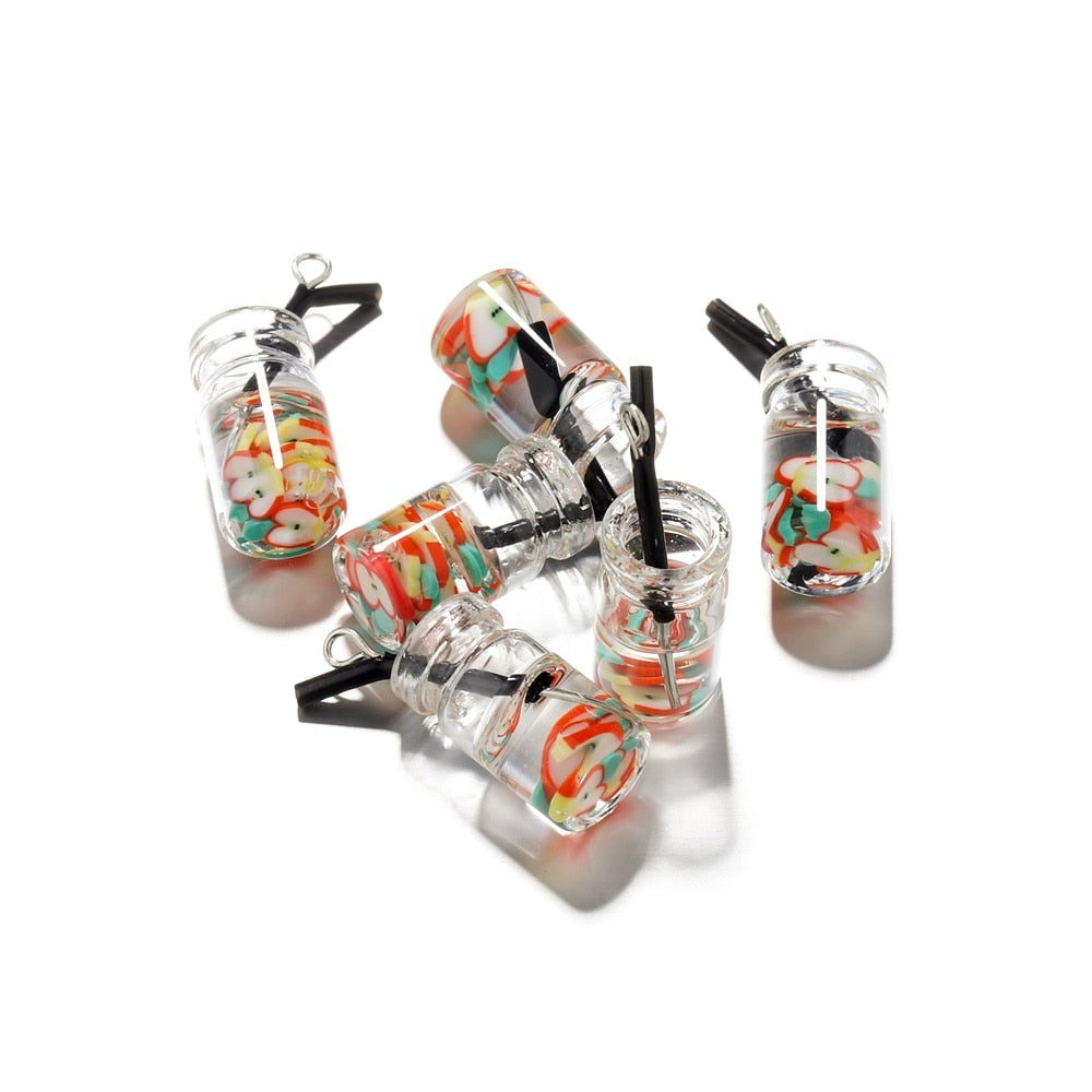 Obst in der Flasche-Charm-Anhänger, 10 Stück