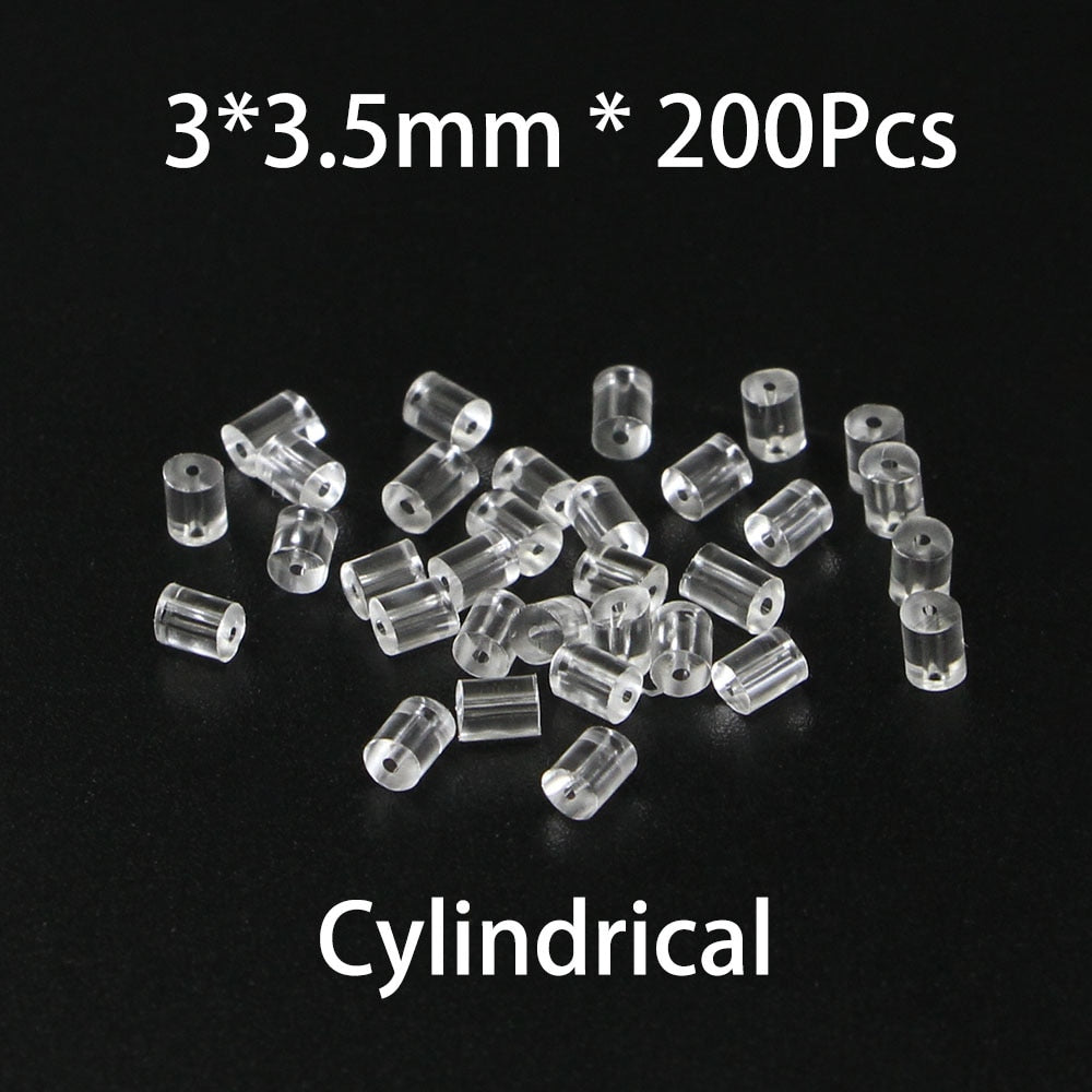 Silicone Rubber Earring Backs, 200Pcs