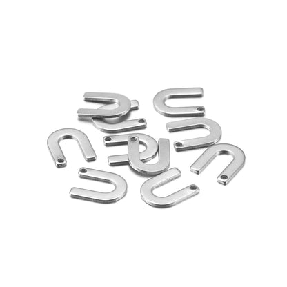 Pendentif lettre alphabet AZ en acier inoxydable, 50 pièces