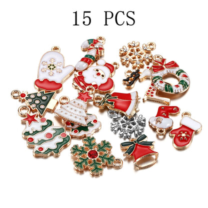 Pendentifs de Noël en métal émaillé, 10-15 pièces