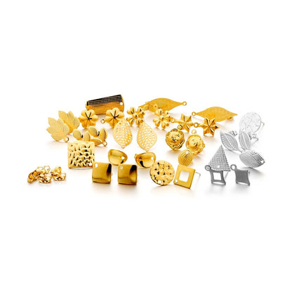 Stainless Steel Geometric Earring Stud Base, 10pcs