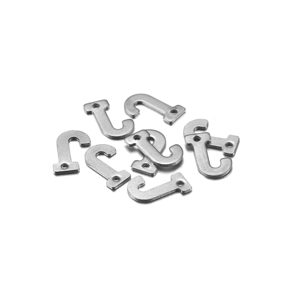 Pendentif lettre alphabet AZ en acier inoxydable, 50 pièces