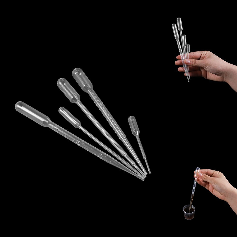 20-200Pcs Plastic Disposable Squeeze Pipettes, 0.2-3ML for Resin Jewelry Making