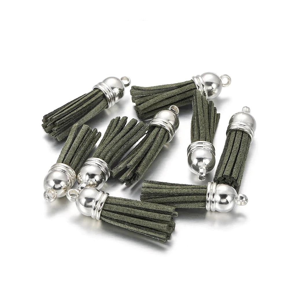 60 pendentifs en cuir vintage avec pampilles de 38 mm.
