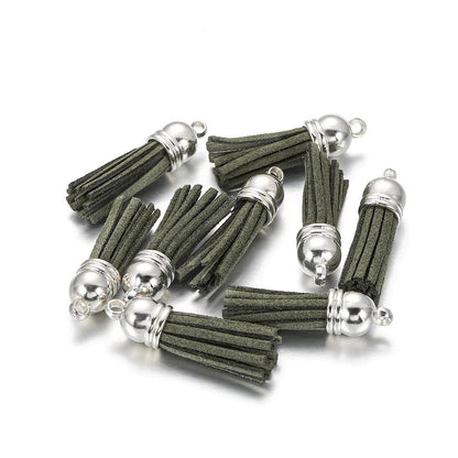60 pendentifs en cuir vintage avec pampilles de 38 mm.