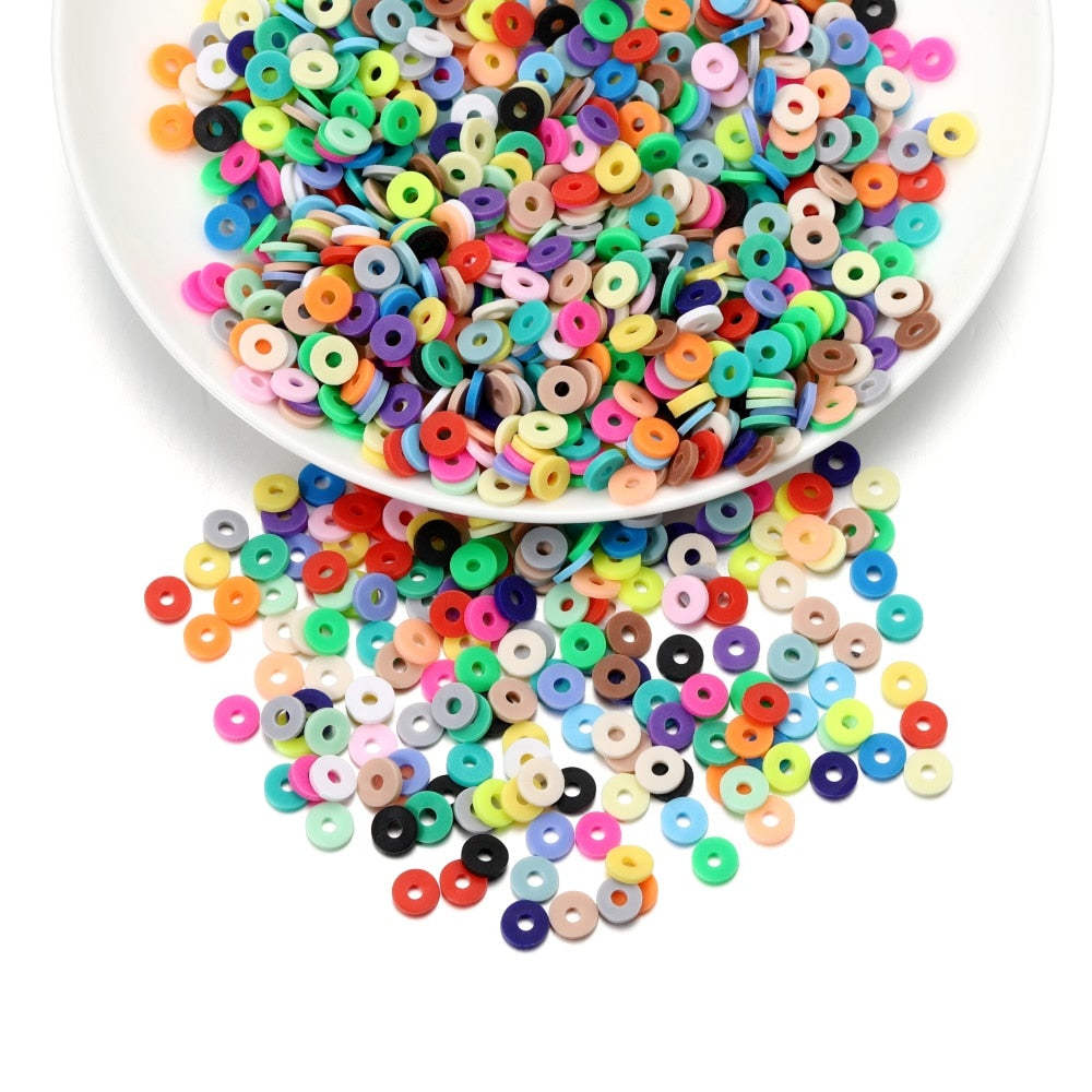 6mm Flat Round Polymer Resin Clay Beads