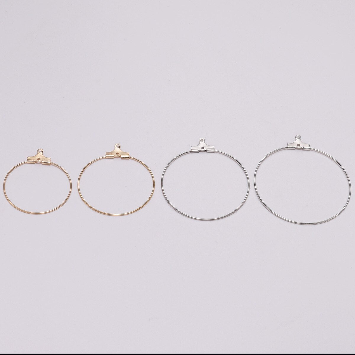 25-40mm Hanging Big Circle Ear Hoops, 30pcs