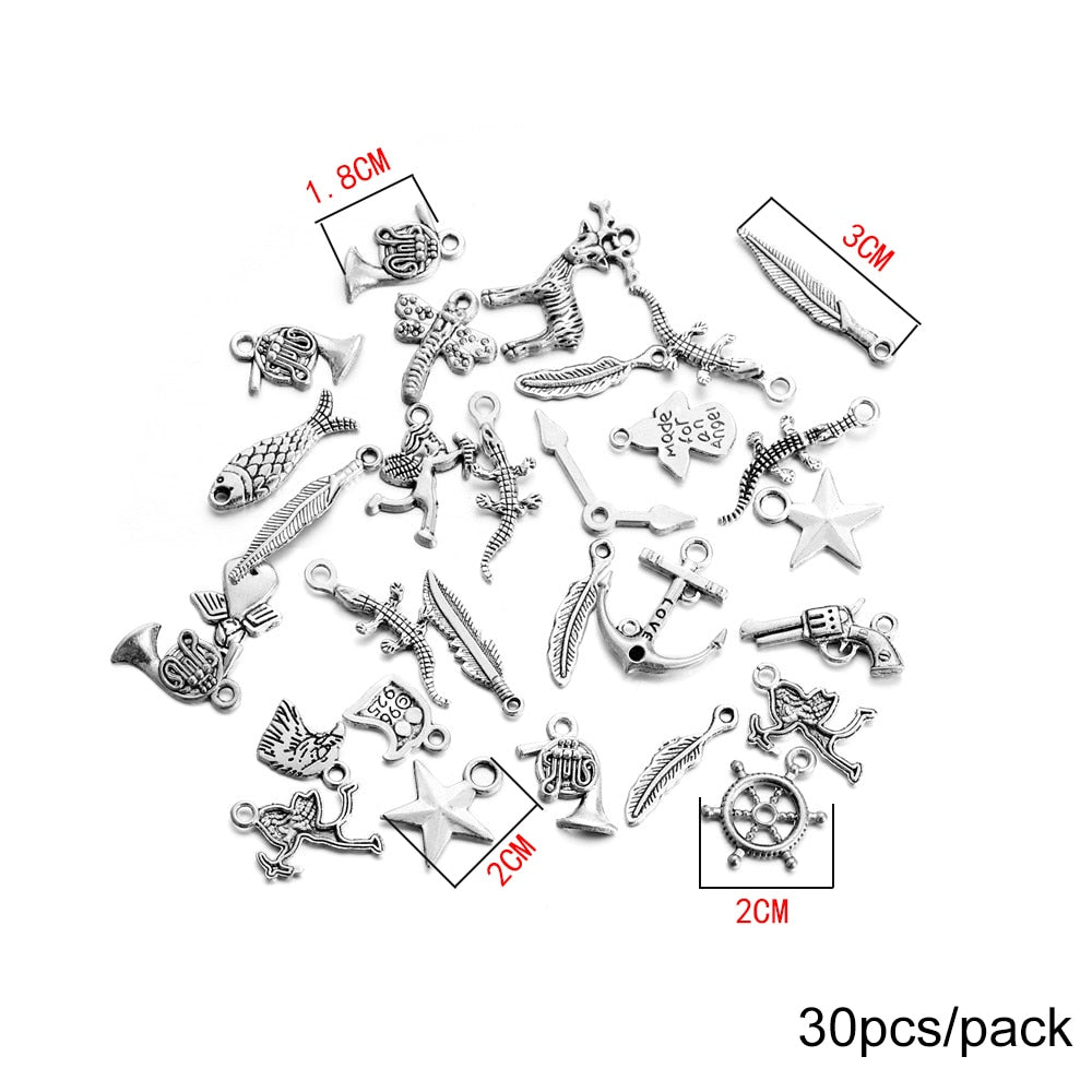 30-100Pcs Mixed Styles Pendants