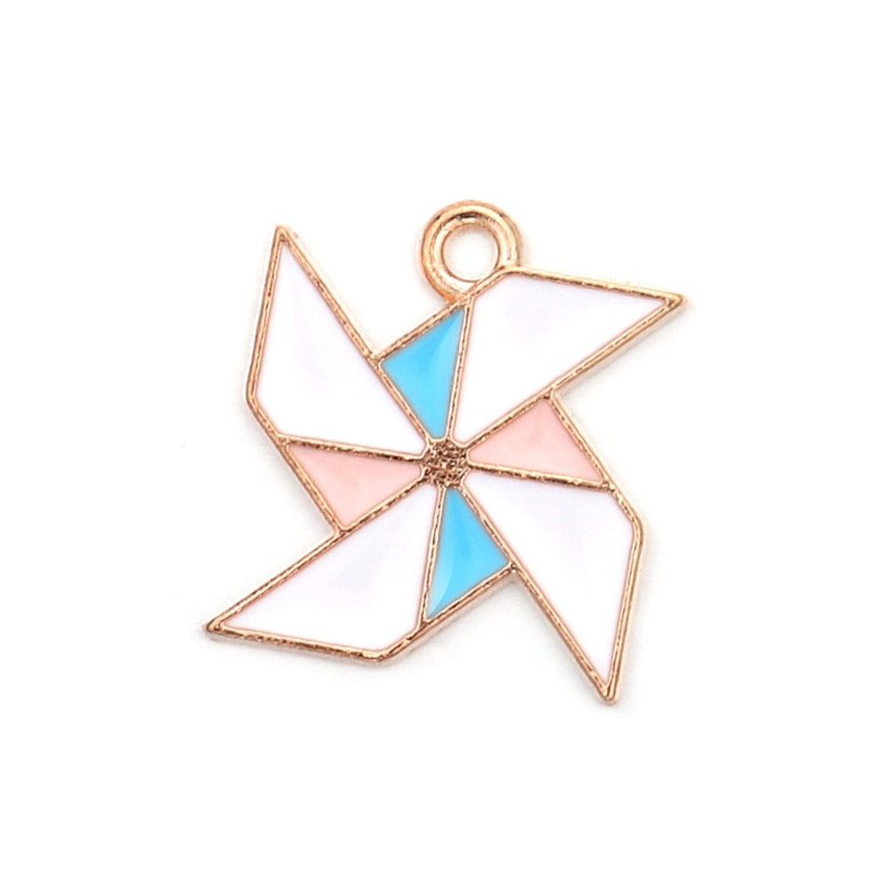 Cute Sun Keychain Cartoon Printing Connectors, 4Pcs
