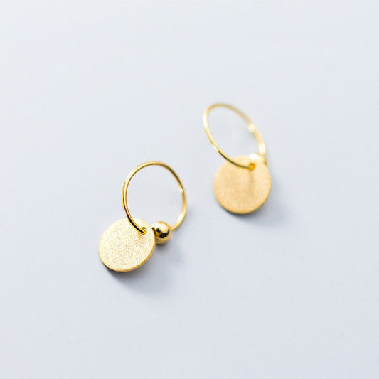 Round Scrub Beads Hoop Earrings