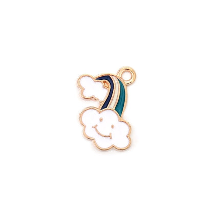 Cute Sun Keychain Cartoon Printing Connectors, 4Pcs