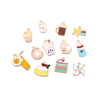 Cute Sun Keychain Cartoon Printing Connectors, 4Pcs