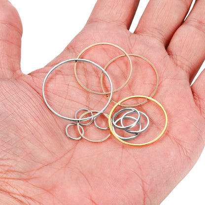 Cerceaux de fils de boucle d'oreille à anneau fermé en laiton de 8 à 40 mm, 20 à 50 pièces
