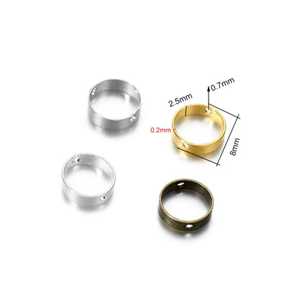 20 Stück 6-11 mm gerade Anhänger aus Metall mit geometrischem Doppellochrahmen