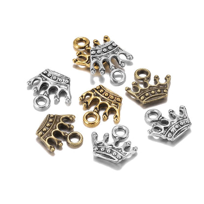 20 pendentifs couronne à breloques tibétaines 13x14mm